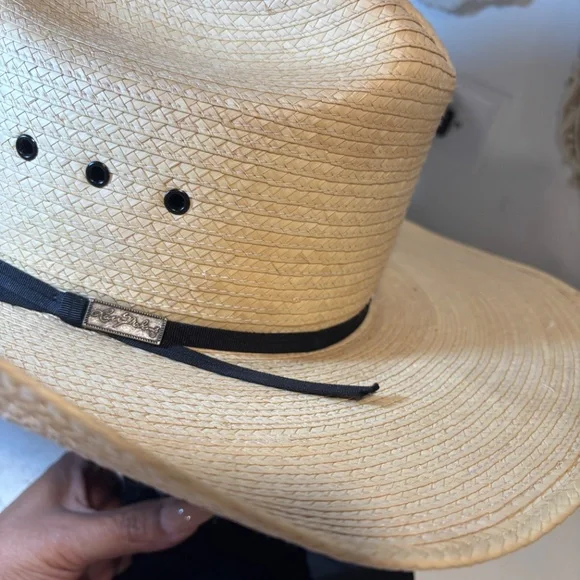 Larry Mahan's Straw Western Cowboy Hat by Milano Size 6 7/8 Made in USA - Picture 3 of 12